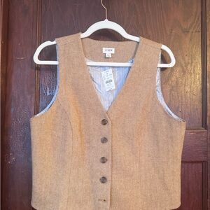 J.Crew Brown Herringbone Vest